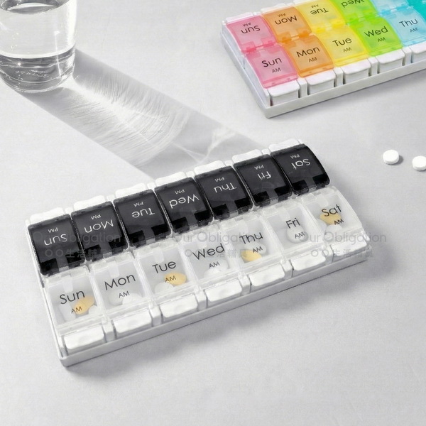 按壓彈跳雙排藥盒